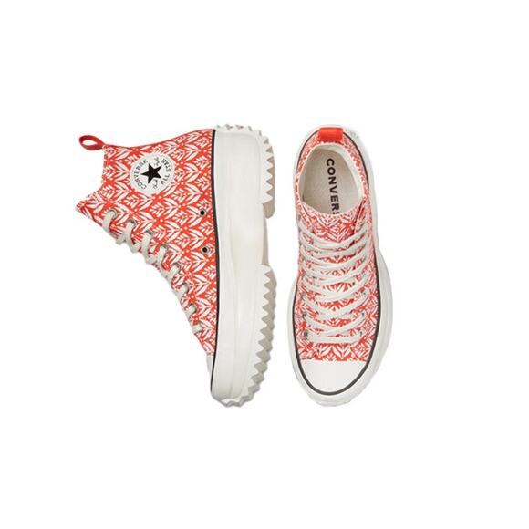 Converse Run Star Hike High Summer Spirit Bright Poppy Sneakers Size W 8.5 / M 7 - Picture 5 of 13